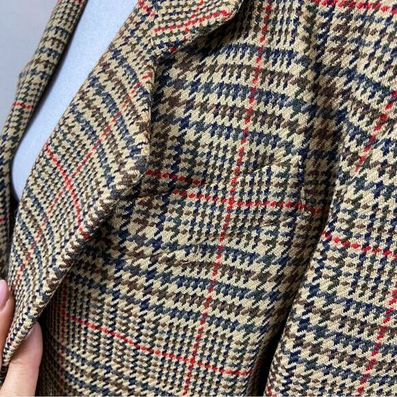 Vintage David Brooks 100% Wool Houndstooth‎ Blazer Size 8 - Picture 14 of 16
